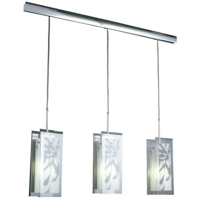 Image of Euphoria Linear Pendant 3 Light L1/SGU10, Polished Chrome/Opal White Glass