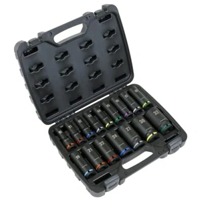 Image of Sealey Premier Impact Socket Set 16pc 1/2&quot;Sq Drive Deep Metric
