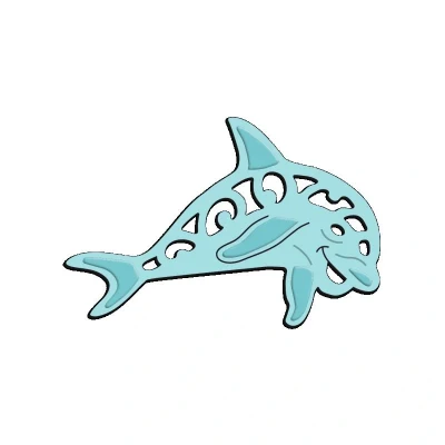 Image of Sweet Dixie Dancing Dolphin Die, Metal, Grey