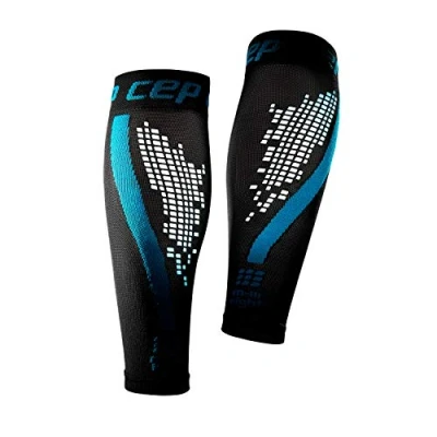 Image of CEP NIGHTTECH CALF SLEEVE 2.0 for women Reflective leg compression sleeves in blue, size IV