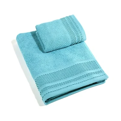 Image of Caleffi Gim Guest Towel, Cotton, Turquoise, CM. 40X55+60X100, 76366
