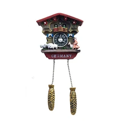 Image of PILONG 3D Germany Cuckoo Clock Refrigerator Fridge Magnet Tourist Souvenirs Handmade Resin Craft Magnetic Stickers Home Kitchen Decoration Travel Gift C
