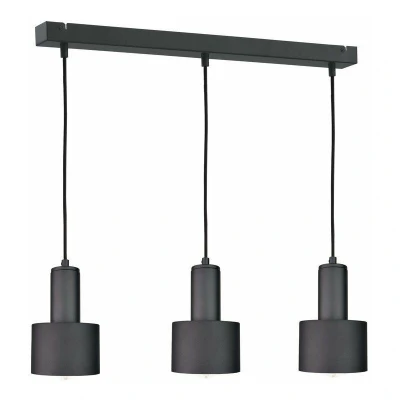 Image of Luce Bar Pendant Ceiling Light Black, 60cm, 3x E27