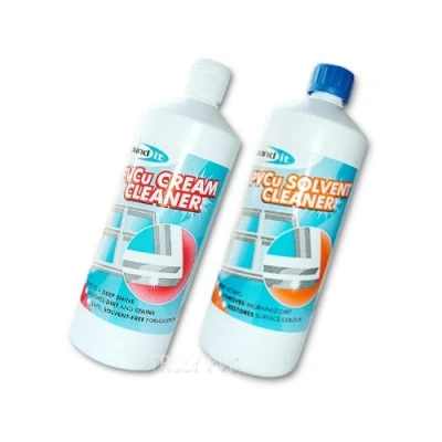 Image of PVCu Cream and Solvent Cleaner Cleans uPVC Windows, Doors conservatory frames 1 Ltr