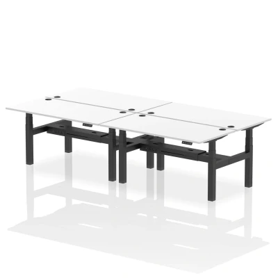 Image of Air B2B 1600x800mm Height Adjustable 4P Bench Desk CP White/Black