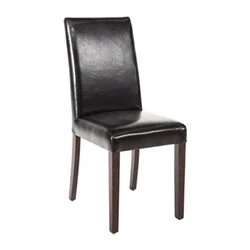 Image of Bolero Faux Leather Dining Chair Black (2 pack)