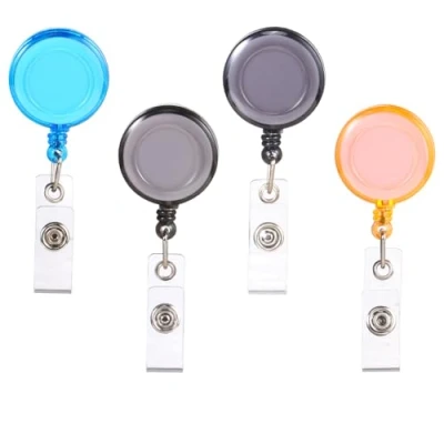 Image of 4Pcs Badge Reel Retractable Holders Reels Lanyard Clip for Key Ring Id Card Holder