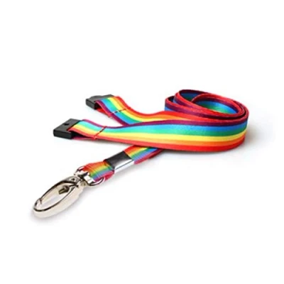 Image of ID Card IT 10 Lanyard for Neck Strap with Safety Breakaway Catch Badge Name Pass Holders (Rainbow Metal Lobster Clip)