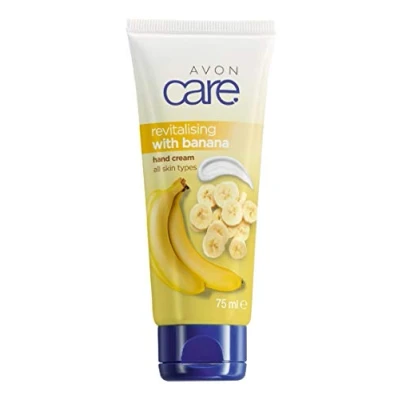 Image of Pack of 3 Avon Care revitalising hand cream with banana x 75ml