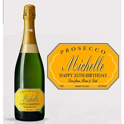 Image of Personalised Champagne Bottle Label Custom Any Wording
