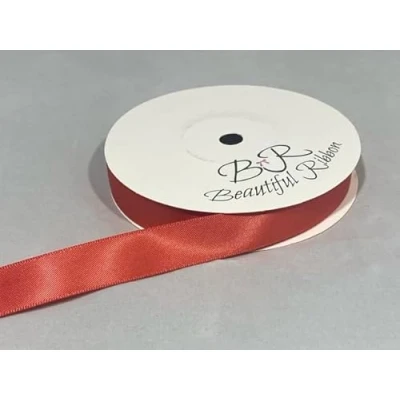 Image of 1 Roll of 15mm x 25 metres Satin Ribbon Dusky Burnt Orange Double Sided 15 mm 1.5cm