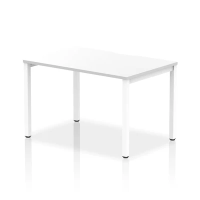 Image of Evolve Single White Frame Bench Desk 1200 BE116