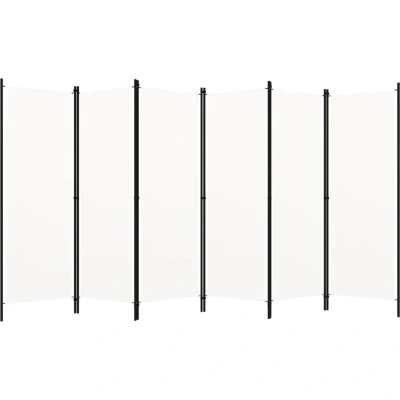 Image of vidaXL 6 Panel Room Divider White 300x180 cm