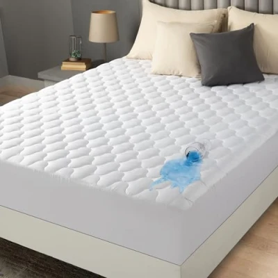 Image of Utopia Bedding Waterproof Mattress Protector, Twin XL Pad, Quilted Fitted Cover Stretches up to 16 Inches Deep (White)