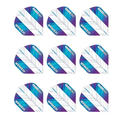 Image of RED DRAGON Hardcore Ionic Gerwyn Price Rainbow &amp; White Dart Flights 3 Sets Per Pack (9 in total)