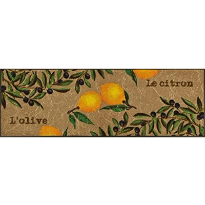 Image of Wash Dry Door Mat, Lemon, multicolored, 60 x 180 cm