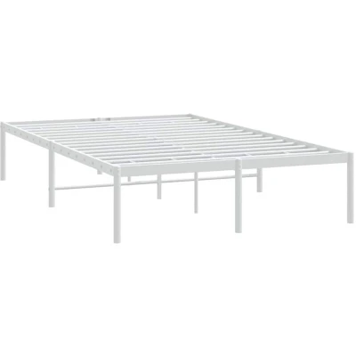 Image of vidaXL Metal Bed Frame without Mattress White 135x190cm