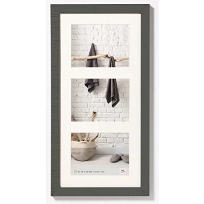 Image of walther Design Picture Frame Grey 3X 15x20 cm Gallery with PassepArtout, Home Wooden HO352D
