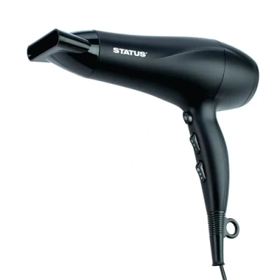 Image of STATUS: Lyon Black Hairdryer / 1800 2200w 2 Speeds, 3 Heat Settings, Cool Shot, Concentrator Nozzle