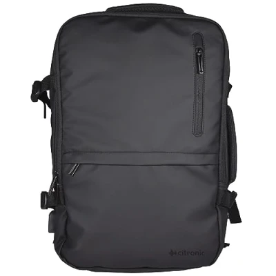 Image of Citronic Weatherproof BackPack for Safe Storage &amp; Transport of Laptop with USB Port Black Bag