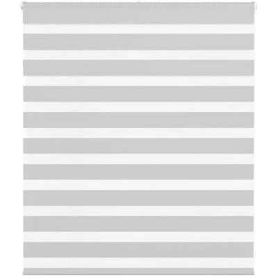 Image of vidaXL Zebra Blind Light Grey 125x100 cm Fabric Width 120.9 Polyester