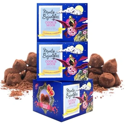 Image of Monty Bojangles Cookie Moon 3 Gift Boxes Choose from 10 Flavours Cocoa Dusted Truffles, x 100g (Gift Pack 300g)