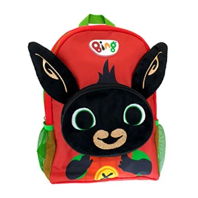 Image of Bing Backpack Boys With 3D Ears Toddler Kids School Red One Size