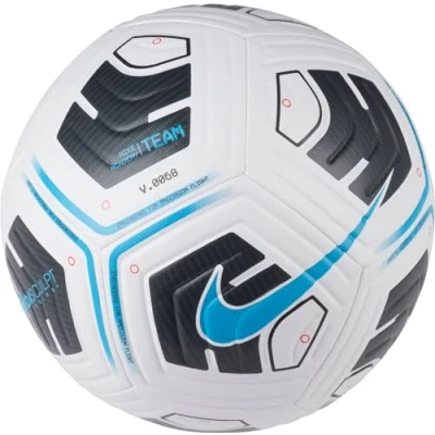 Image of NIKE CU8047 102 Academy Recreational soccer ball Unisex Adult WHITE/BLACK/LT BLUE FURY Size 4
