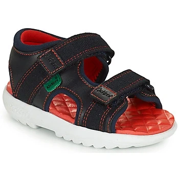 Image of Kickers Infant Boy&#039;s Kickster Sandal Lightweight Sole Adjustable Strap Leather, Navy, 5 UK Child