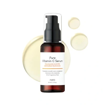 Image of PURITO Pure Vitamin C Serum 60ml / 2.0 fl.oz., Natural Ingredients Serum, C, Vegan &amp; Cruelty free, Hypoallergenic, Calming, Fragrance Korean Skin Care
