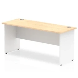 Image of Impulse Panel End 1600/600 Rectangle Desk Maple Top White TT000125