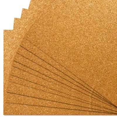 Image of Springboard A4 Glitter Card Sheets 230gsm Non Shed Cardstock for Making Compatible w/Die Cutting Machines Sparkly Craft Supplies 10 Pack Copper
