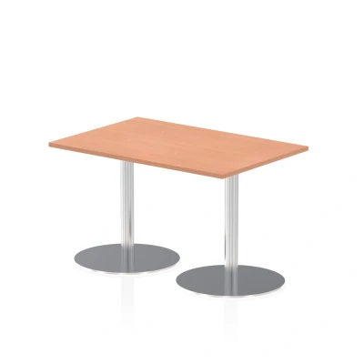 Image of Italia 1200 x 800mm Poseur Rectangular Table Beech Top 725mm High Leg
