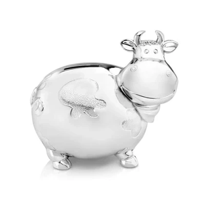 Image of Zilverstad 6159261 Cow Money Box Large Tarnish Resistant 14 x 10 12.5 cm Silver Plated