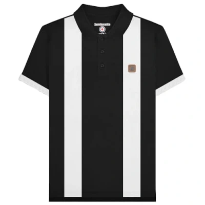 Image of Lambretta Mens Vintage Short Sleeve Polo Shirt (UK, Alpha, 4XL, Regular, Black/White)