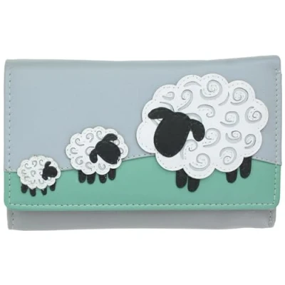Image of Mala Leather Valais Collection Tri Fold Purse RFID Blocking 3662_21 Grey
