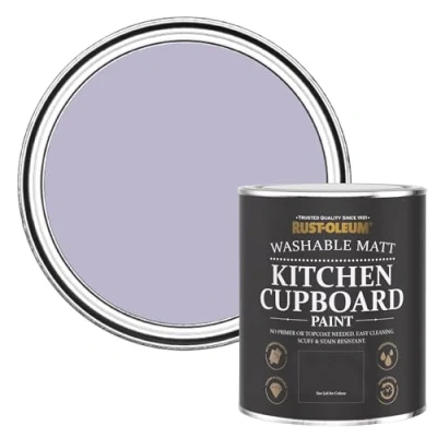 Image of Rust Oleum Purple Kitchen Cupboard Paint in Matt Finish Wisteria 750ml