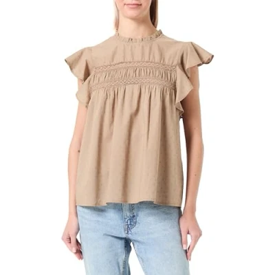 Image of VERO MODA Women&#039;s Vmtrine Sl Lace Top WVN, Silver Mink, XL