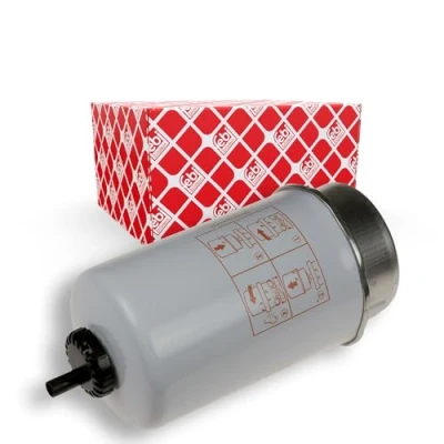 Image of WJI500040 Fuel Filter FEBI BILSTEIN 170051 Spin on Filter, with water drain screw LAND ROVER: Defender Pickup, Off Road Convertible