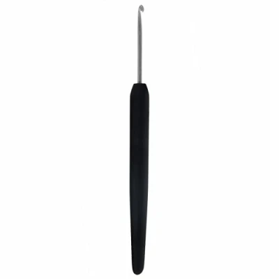Image of KnitPro Aluminium crochet hook softgrip 6.00mm black 3pcs
