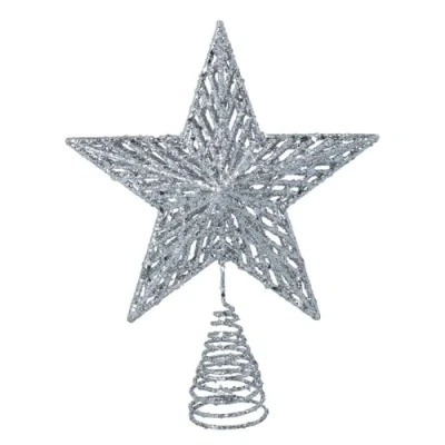 Image of Gisela Graham Silver Glitter Acrylic 23 Centimetre Tree Top Star