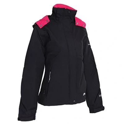 Image of Trespass Womens/Ladies Florissant Hooded Waterproof Jacket (XS) (Black)