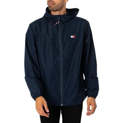 Image of Tommy Jeans Chicago Jacket Windbreaker, Men&#039;s, Size: 46, Dark night navy