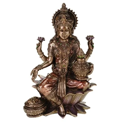 Image of Veronese Statue Lakshmi Indian God of Good Luck Wisdom and Wealth Hinduism Figure India