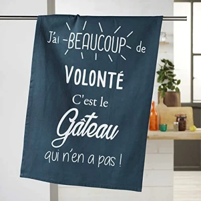Image of Douceur d&#039;Intérieur Gourmandis Tea Towel, Navy, 50 x 70 cm