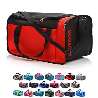 Image of Sports Bag Gym Holdall Men Women Duffel Shoulder Fitness Swimming Pool Travel Holiday Strap Cabin Luggage Weekender Overnight Camping Small 20L Large 40L (Red/Black, 40 L)