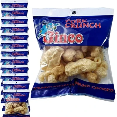 Image of Ginco salted Pork crunch, 12 x 25g Packs of Deliciously Seasoned Crispy Puffs, High Protein Low Carb pub snacks, keto friendly snacks