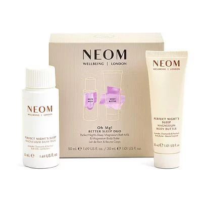 Image of NEOM Oh Mg! Better Sleep Duo Gift Set Perfect Night&#039;s Magnesium Bath Milk &amp; Body Butter