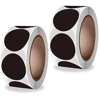 Image of Coloured Dot Stickers Round Color Coding Labels 1 Inch 25mm Self Adhesive Circle Sticky Black