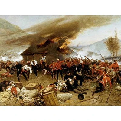 Image of Artery8 De Neuville Defence Rorke&#039;s Drift Painting Art Print Canvas Premium Wall Decor Poster Mural